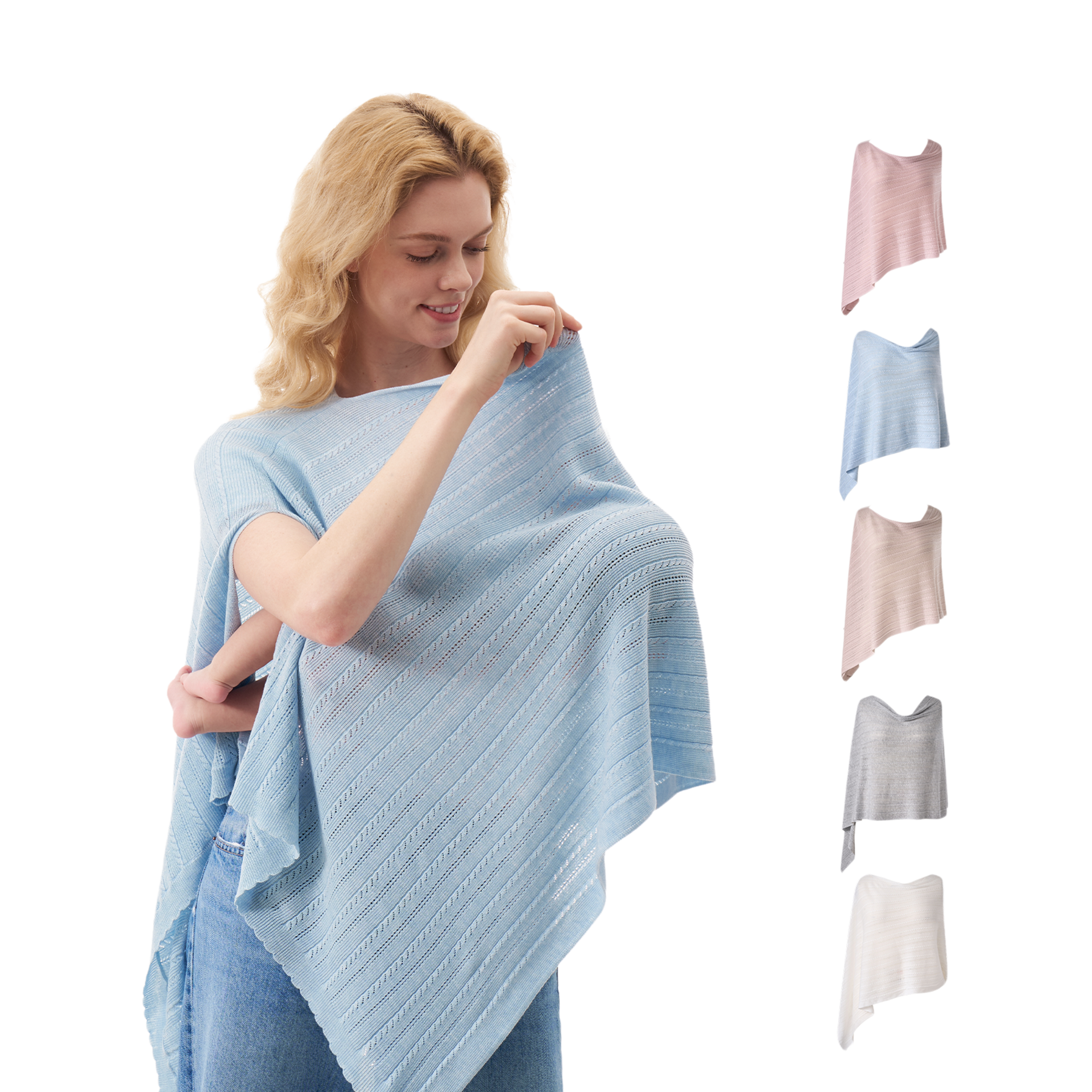 Momcozy Ultra-Light Nursing Cover - Blue Lite.