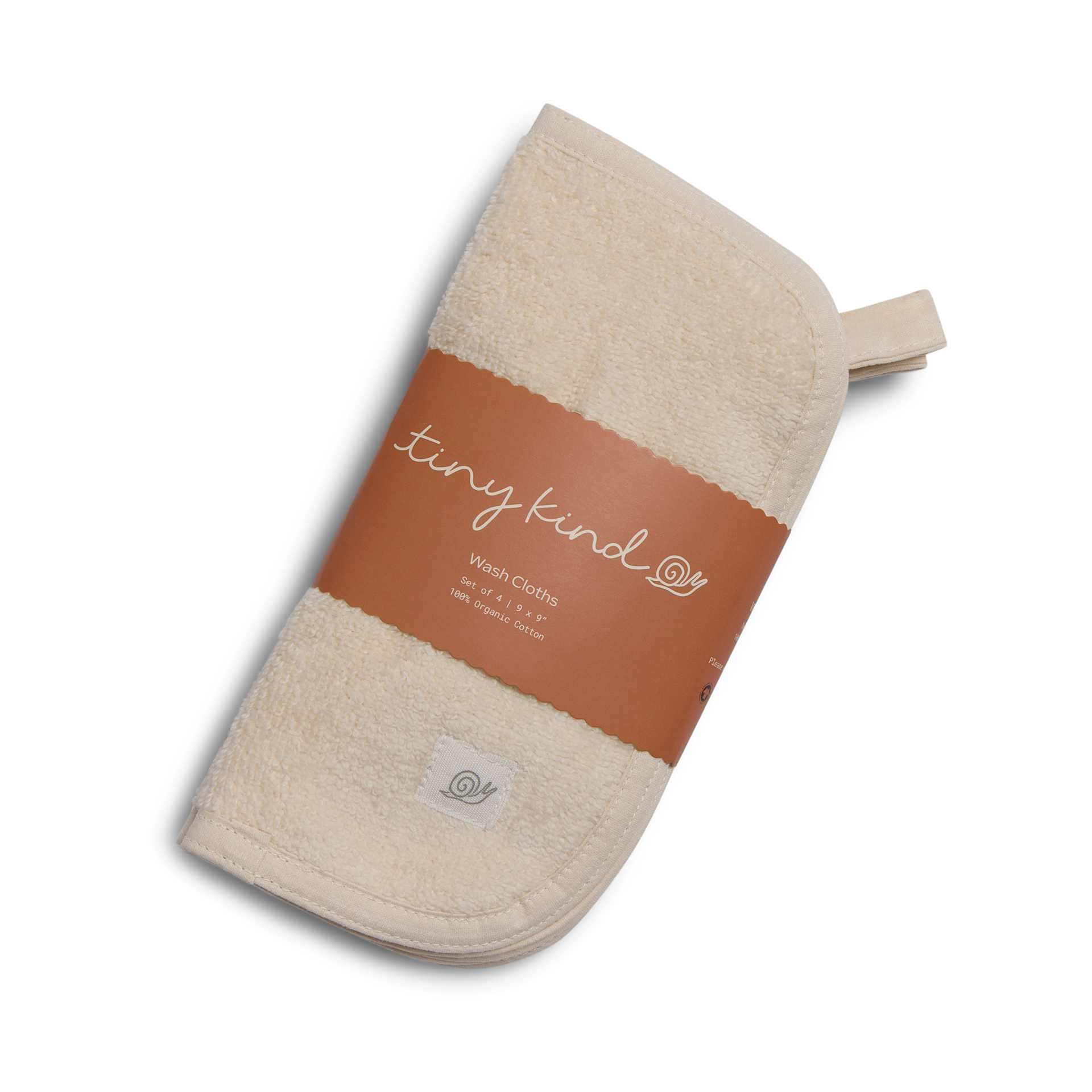 Tiny Kind Organic Washcloths 4 Pack - Antique White.