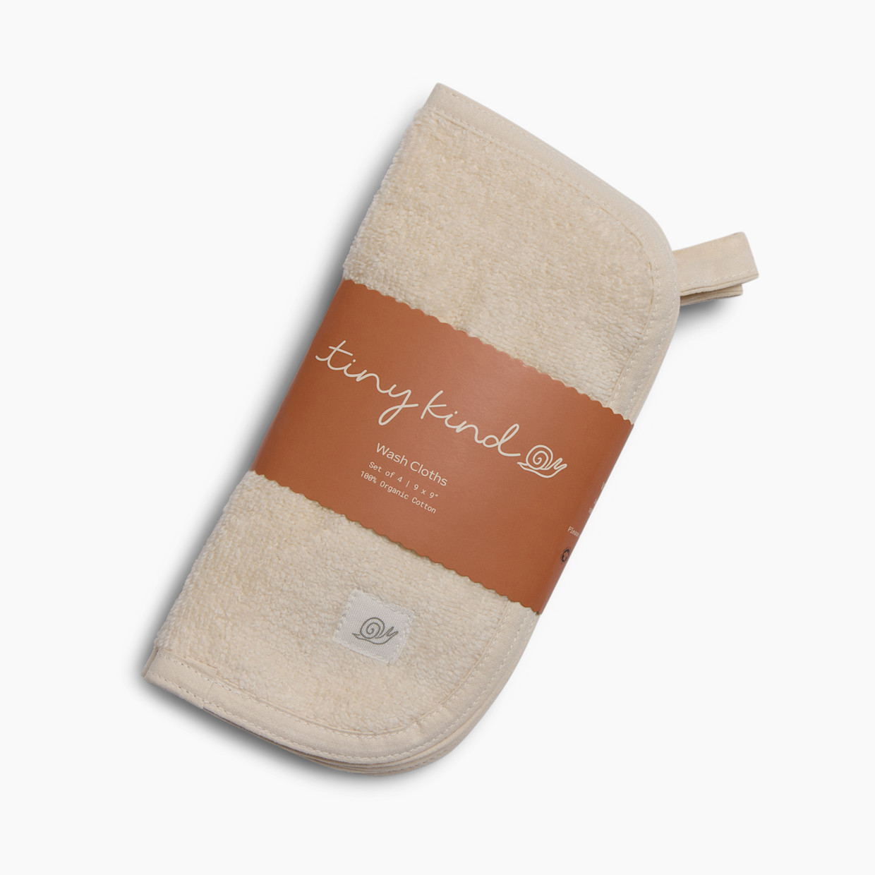 Tiny Kind Organic Washcloths 4 Pack - Antique White.