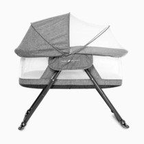 Baby Delight Slumber Deluxe Rocking Bassinet, Portable Baby Bassinet, Removable Canopy, Charcoal Tweed