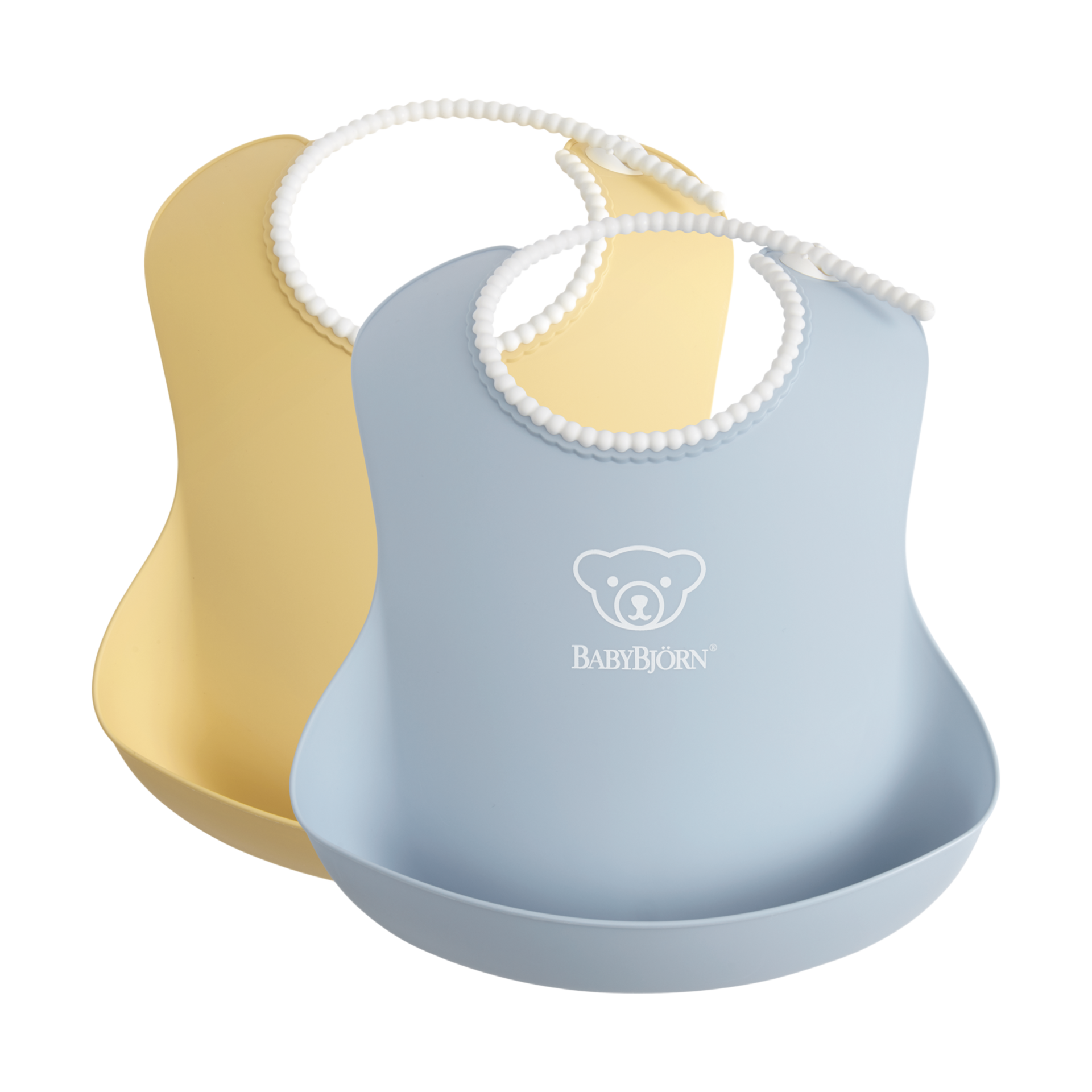 Babybjörn Baby Bib (2 Pack) Powder Yellow/Powder Blue Babylist Shop