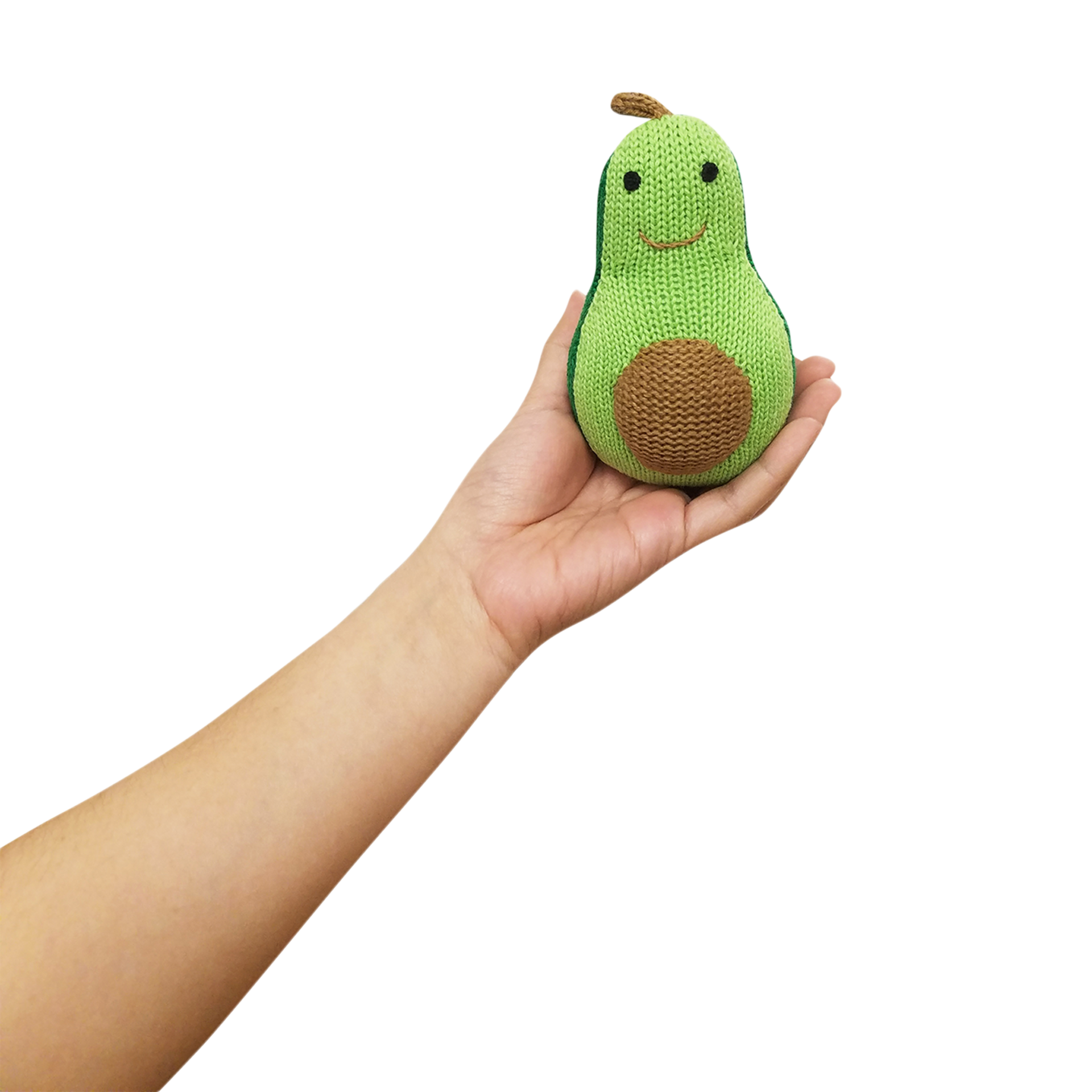 Estella Organic Cotton Handmade Baby Rattle - Avocado.