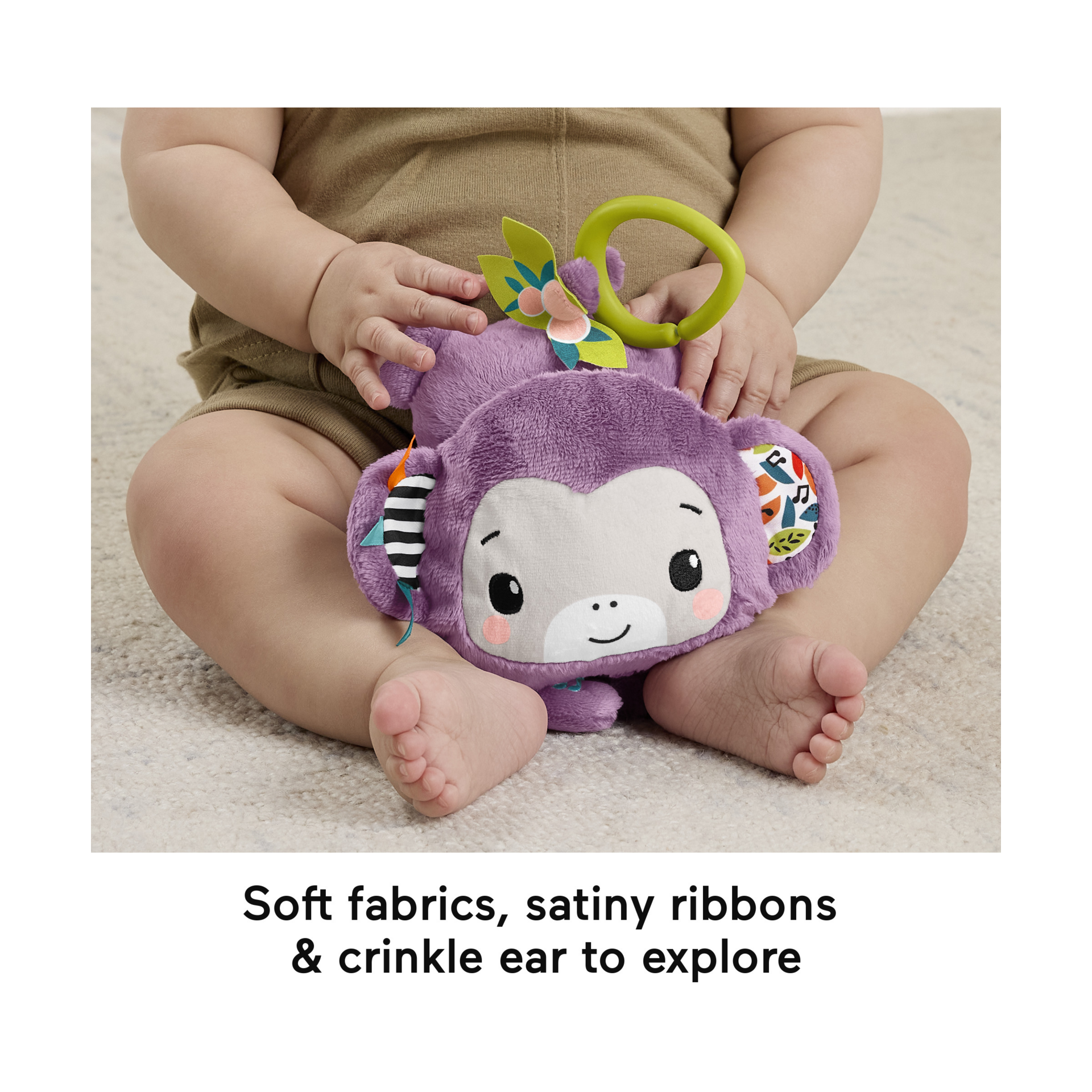 Fisher-Price Glow and Grow Kick & Play Gym Purple Monkey Bundle - Pink.