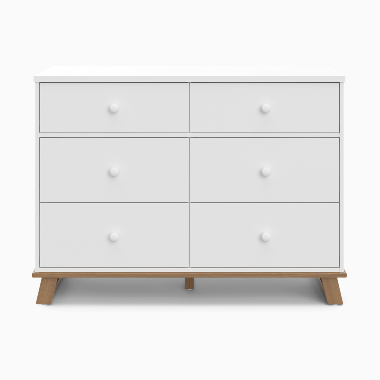 Storkcraft Modern 6 Drawer Dresser - White/Vintage Driftwood.