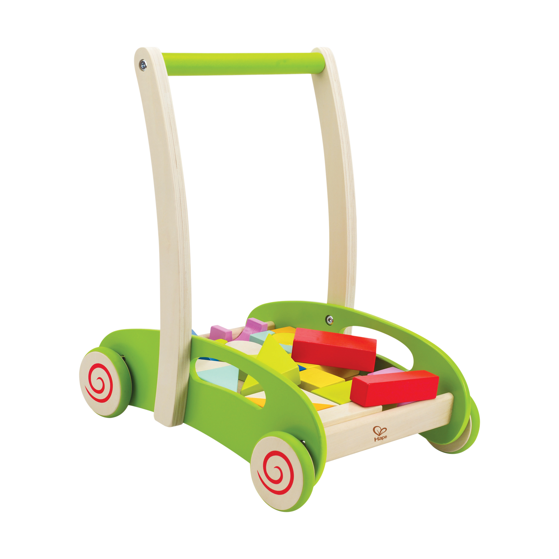 Hape Block and Roll Walker with Wooden Blocks.