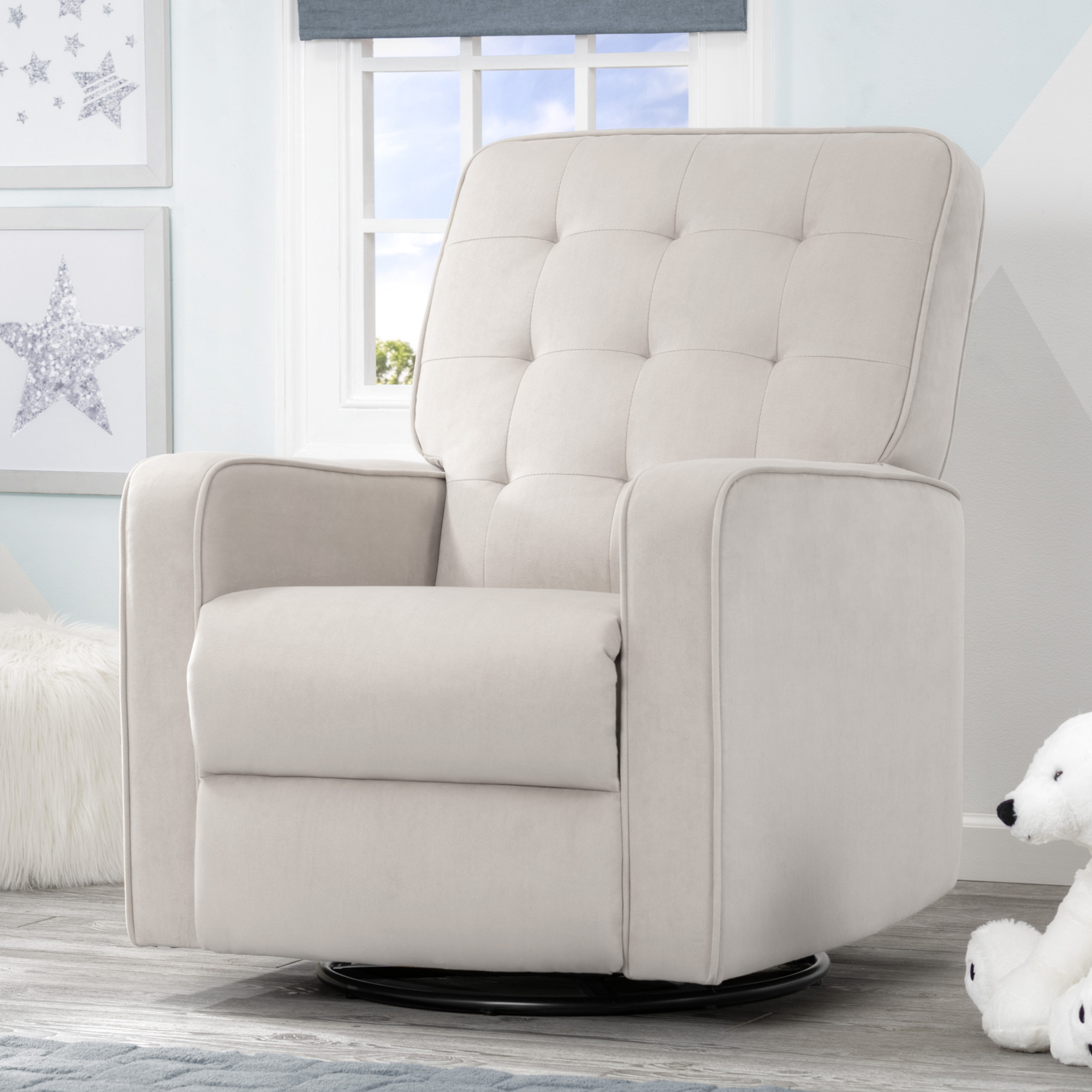 Delta Children Gavin Recliner Glider Swivel Chair Linen Babylist Shop