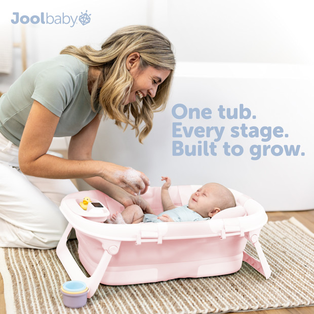 Jool Baby Fold ‘n Store Baby Bathtub With Built-in Thermometer.