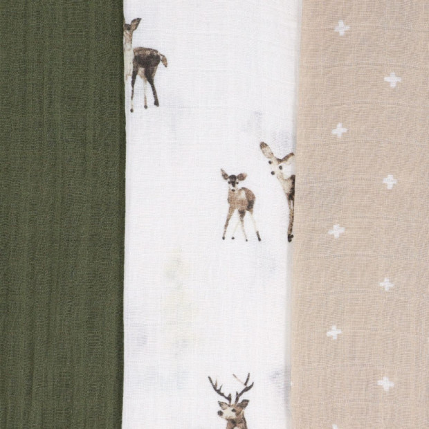 Little Unicorn Cotton Muslin Swaddle Blanket 3 Pack - Oh Deer.