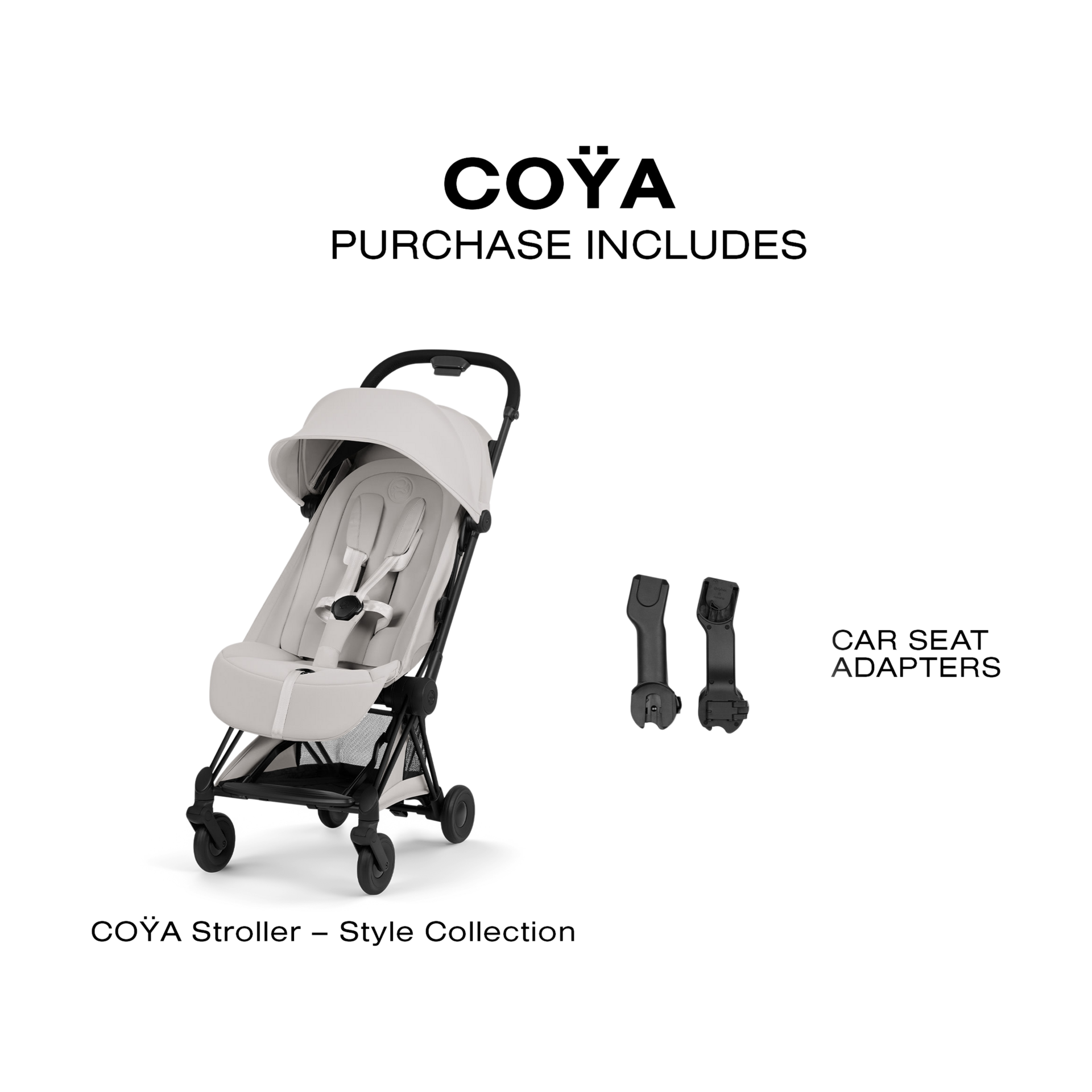 Cybex Coya Stroller - Style Collection - Chrome Frame/City Grey Lux Seat.