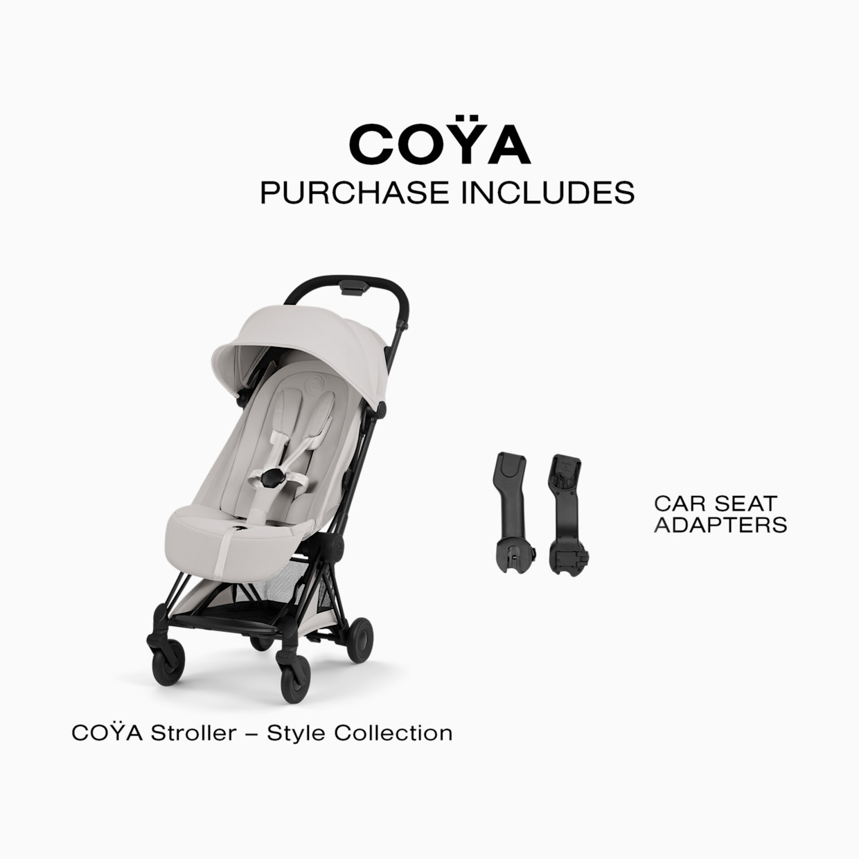 Cybex Coya Stroller - Style Collection - Chrome Frame/City Grey Lux Seat.