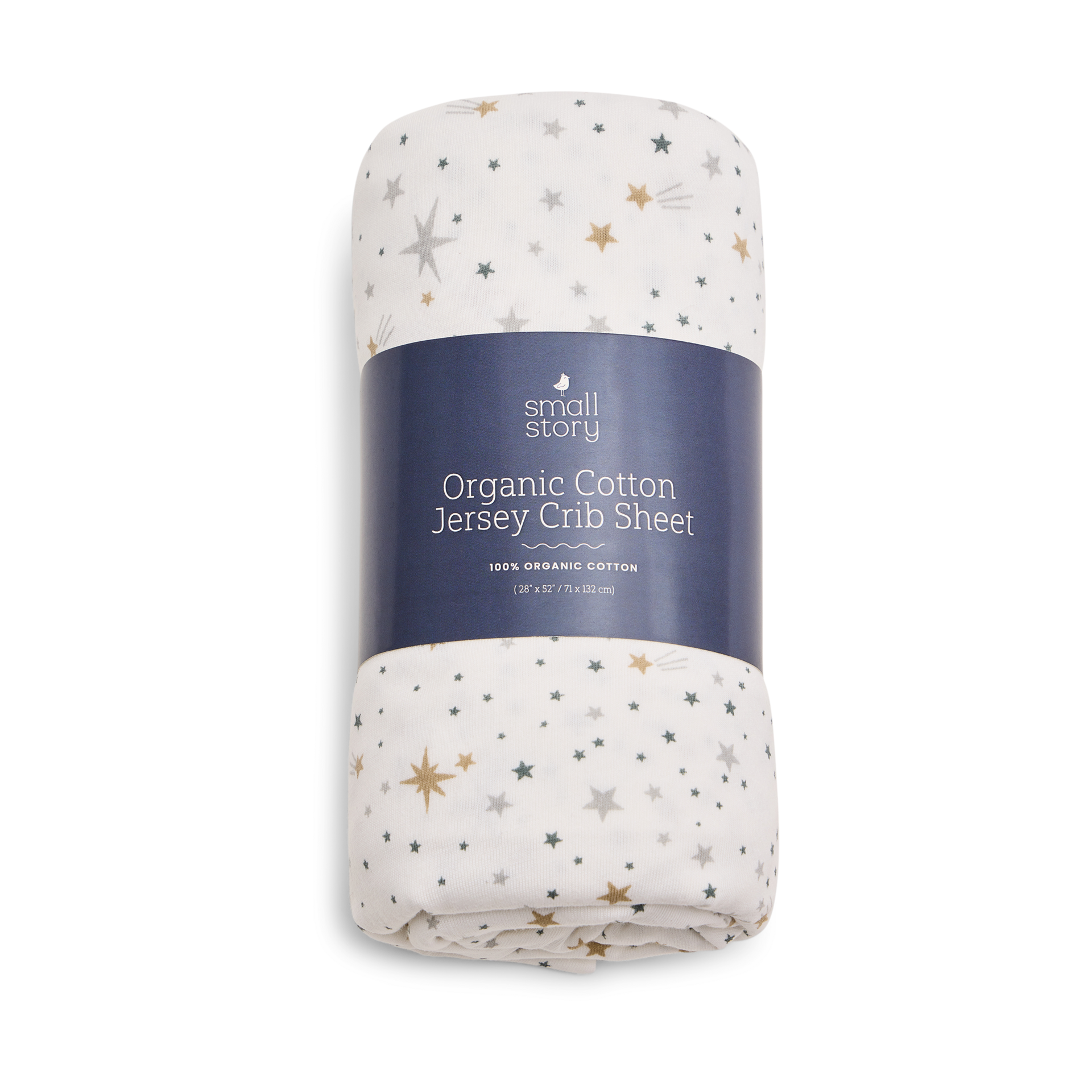 Small Story Organic Cotton Jersey Crib Sheet - Starfall.