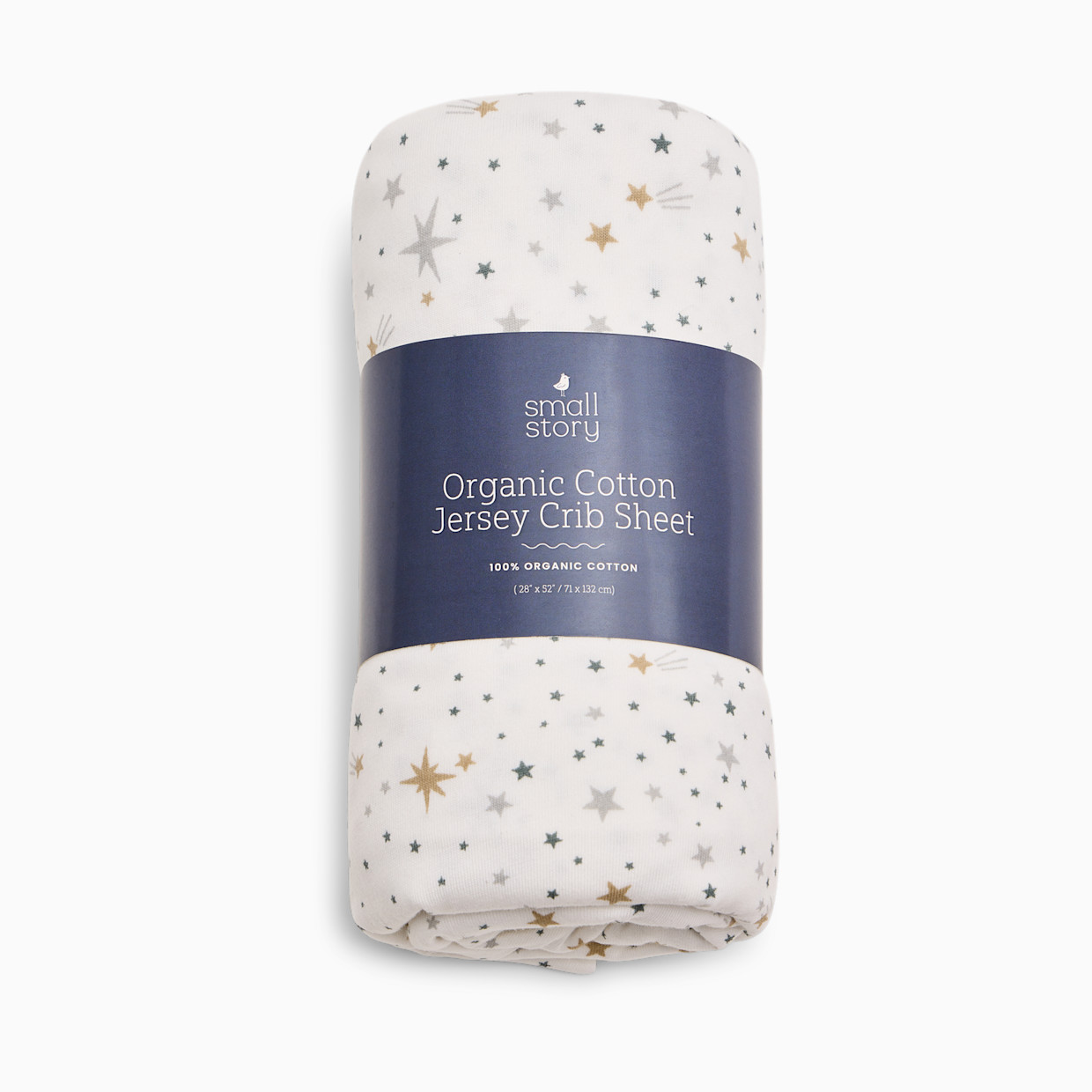 Small Story Organic Cotton Jersey Crib Sheet - Starfall.