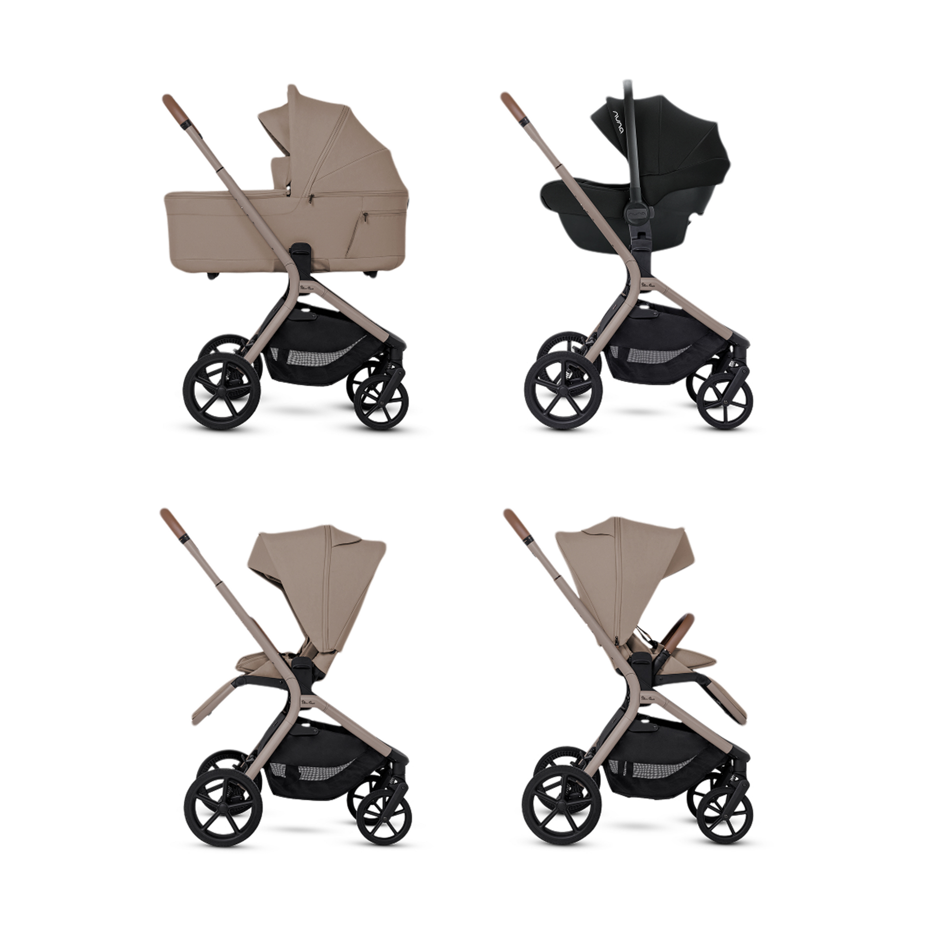 Silver Cross Breez Mid-Size Compact Stroller - Champagne.