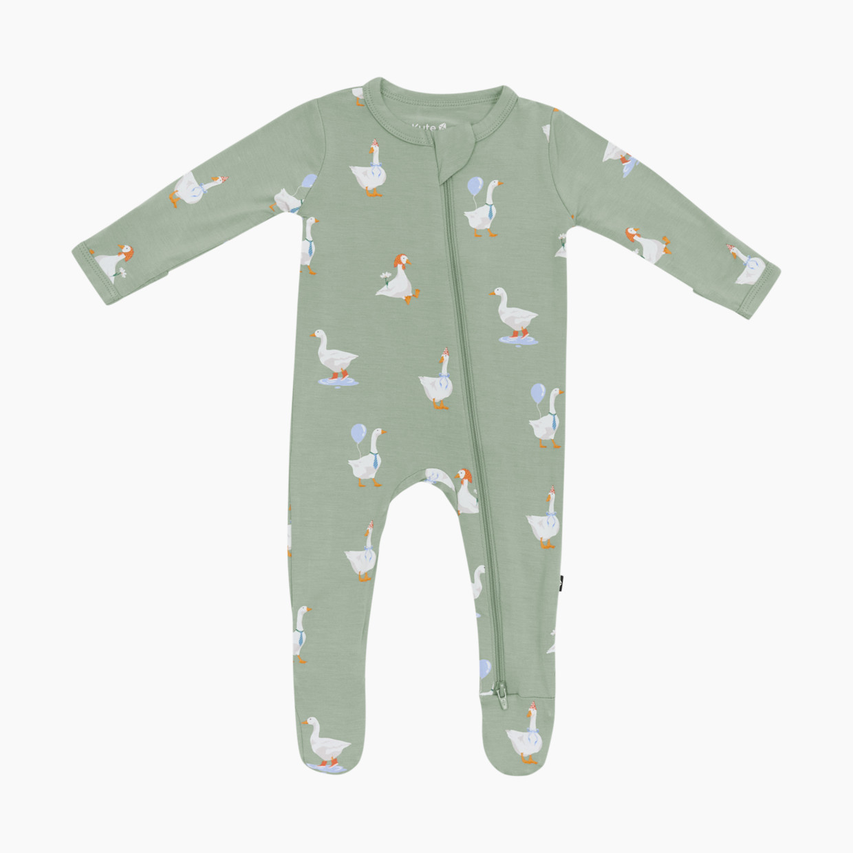 Kyte Baby Printed Zipper Footie - Silly Goose, 0 -3 M.