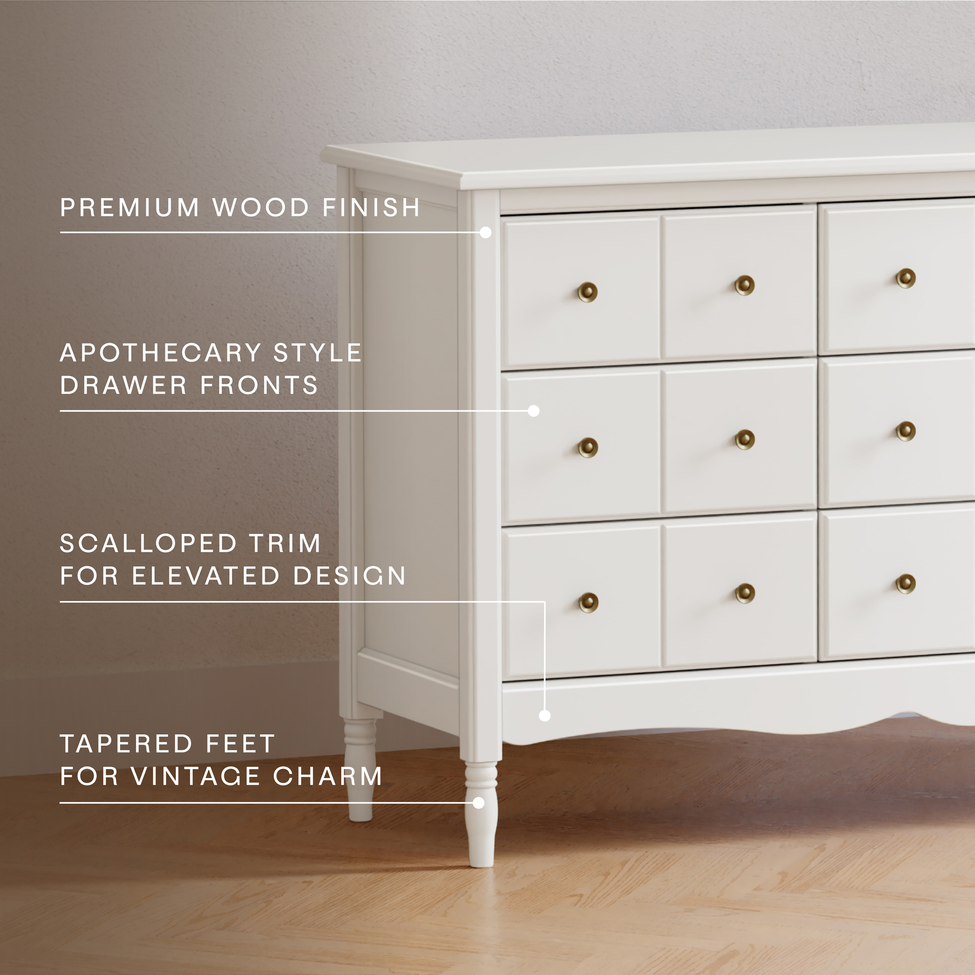 Namesake Liberty 9-Drawer Assembled Dresser - Warm White.
