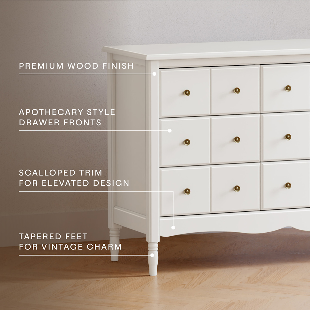 Namesake Liberty 9-Drawer Assembled Dresser - Warm White.