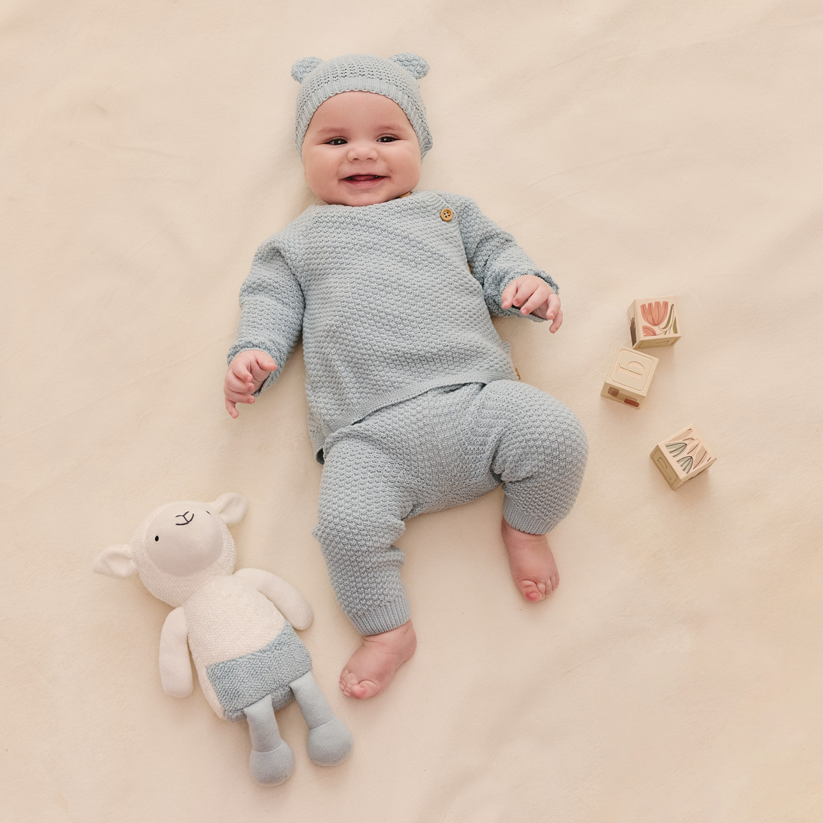 Loomsake 4-Piece Sweater Gift Set - Blue, 0-3 M.