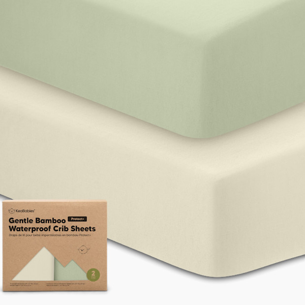 KeaBabies 2-Pack Isla (Protect+) Waterproof Crib Sheets.