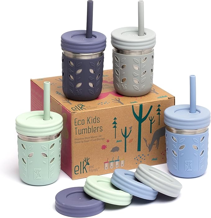 Elk and Friends 10oz Stainless Steel Kids + Toddler Drinking Cups.