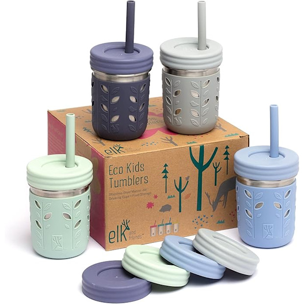 Elk and Friends 10oz Stainless Steel Kids + Toddler Drinking Cups.