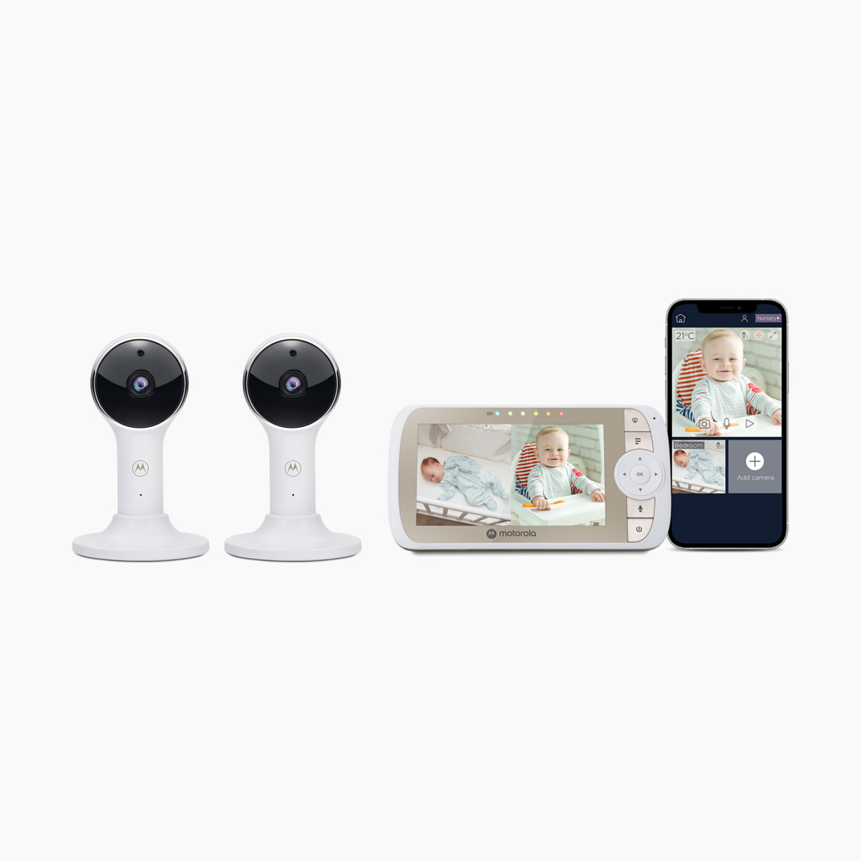 Motorola VM 65 Connect 5" WiFi Video Baby Monitor - 2 Cameras.