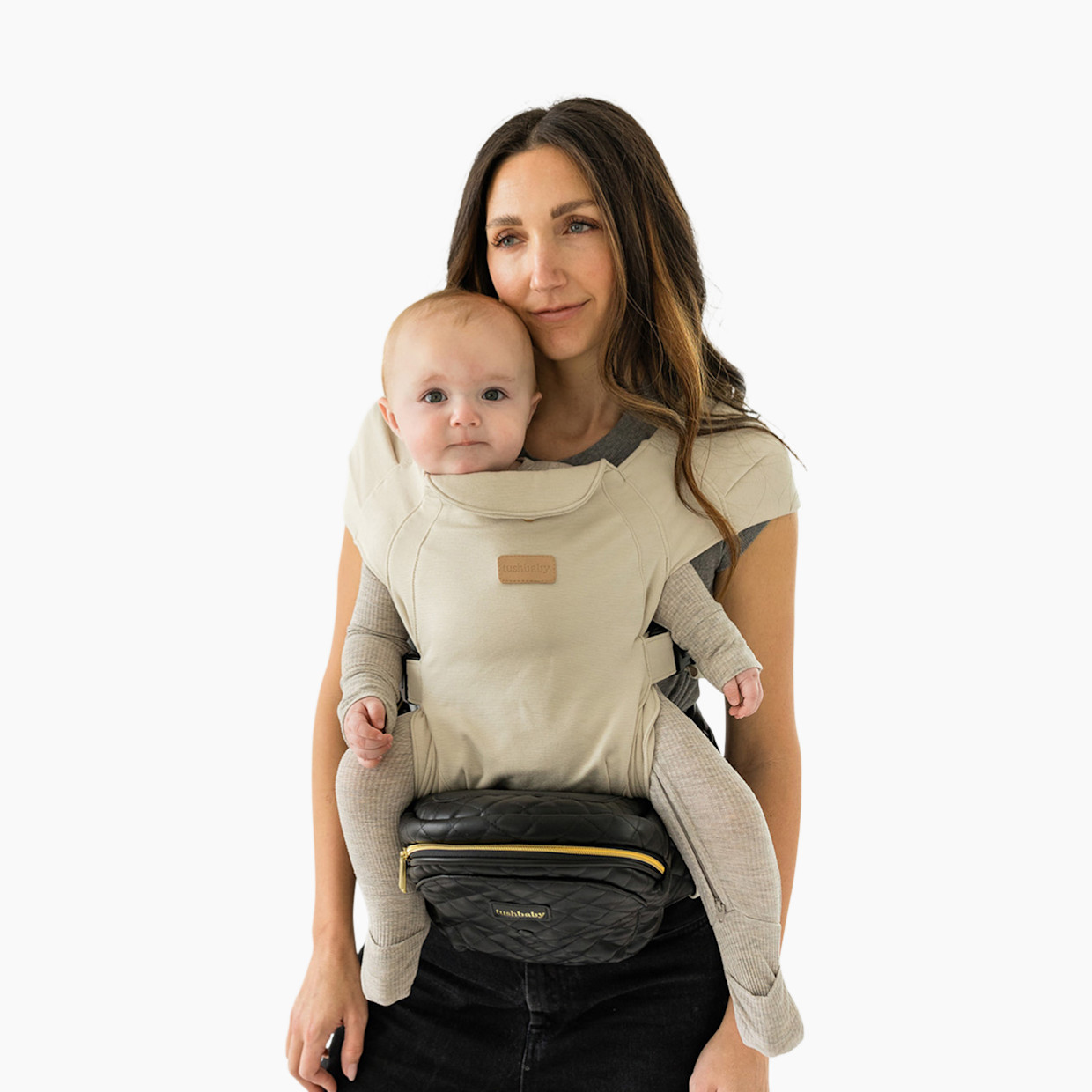 Tushbaby Hip Seat Hands-Free Attachment - Cream.