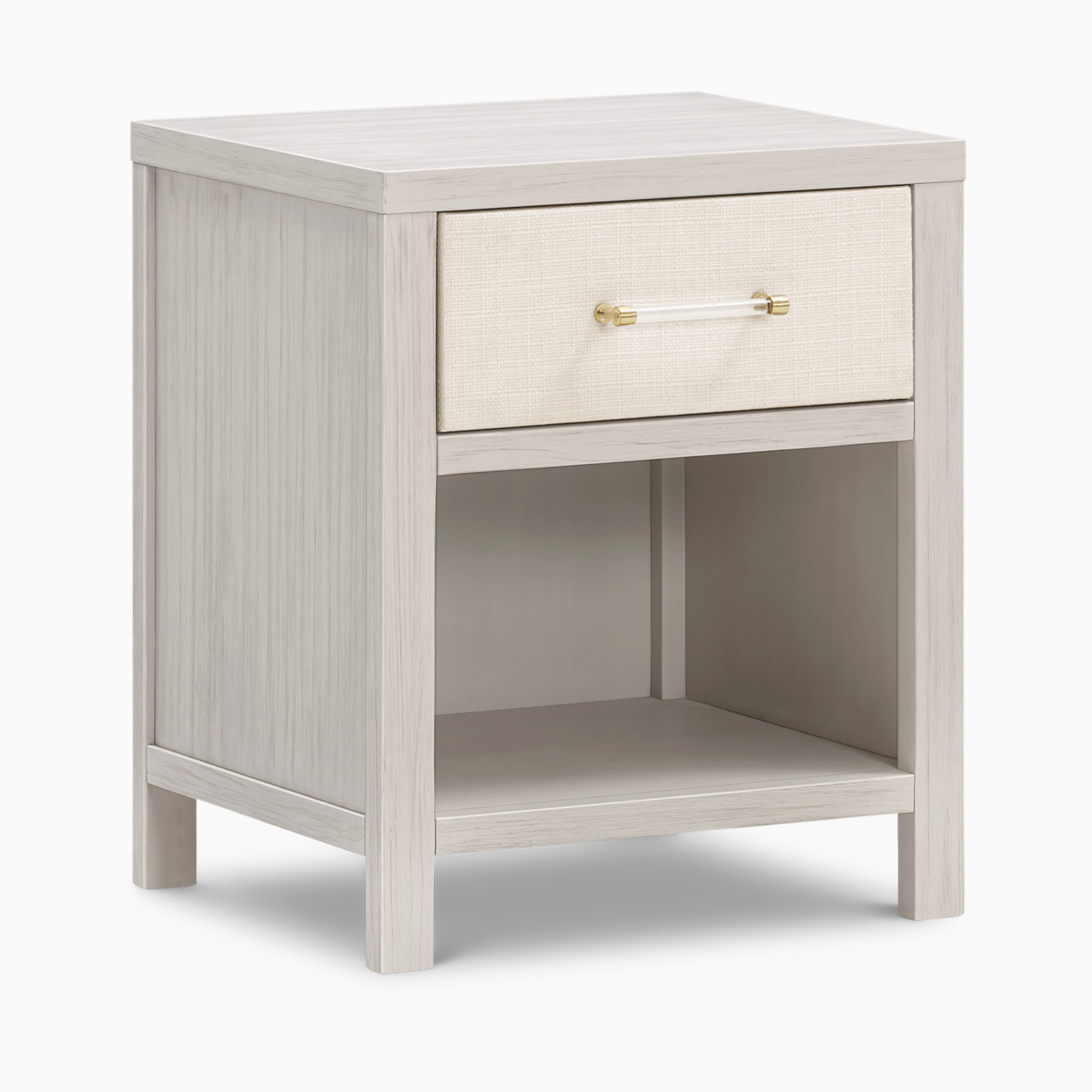 Namesake Eloise Assembled Nightstand - White Driftwood And Performance Pearl Eco-Weave.