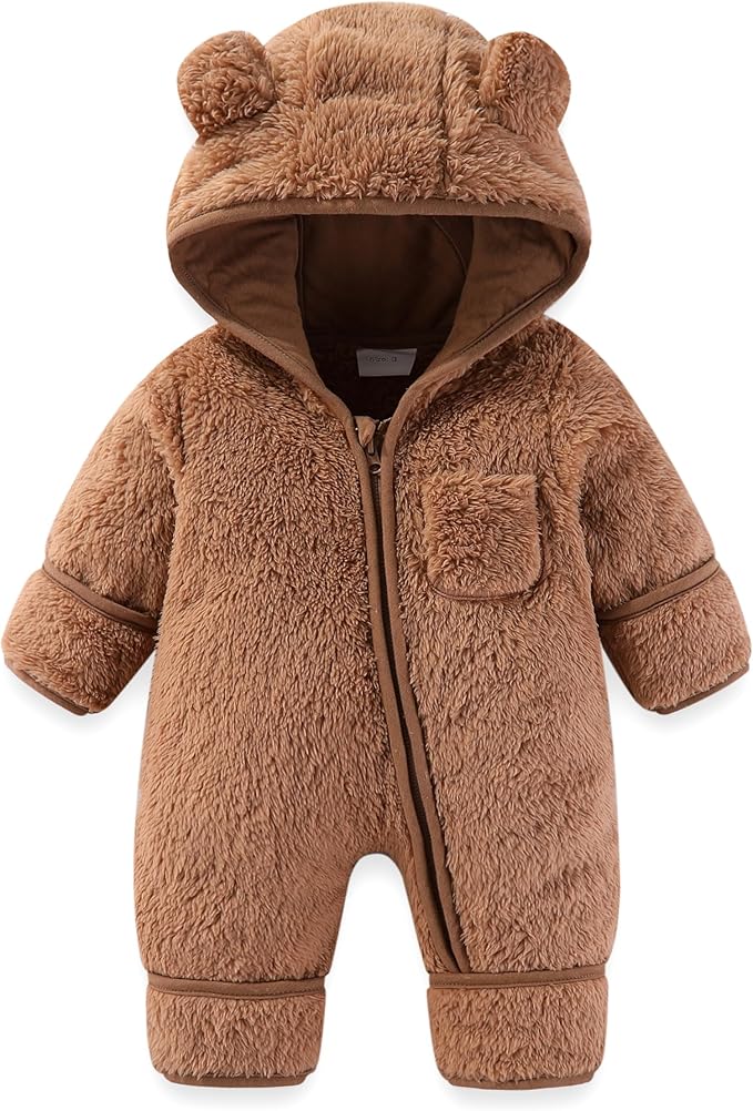 AiWMGL Baby Bear Outfit With Fold-Over Mittens and Footies.
