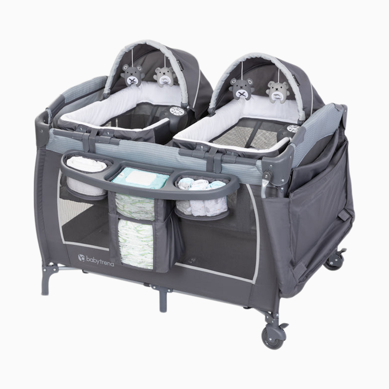 Baby Trend Lil' Snooze Deluxe III for Twins - Cozy Grey.