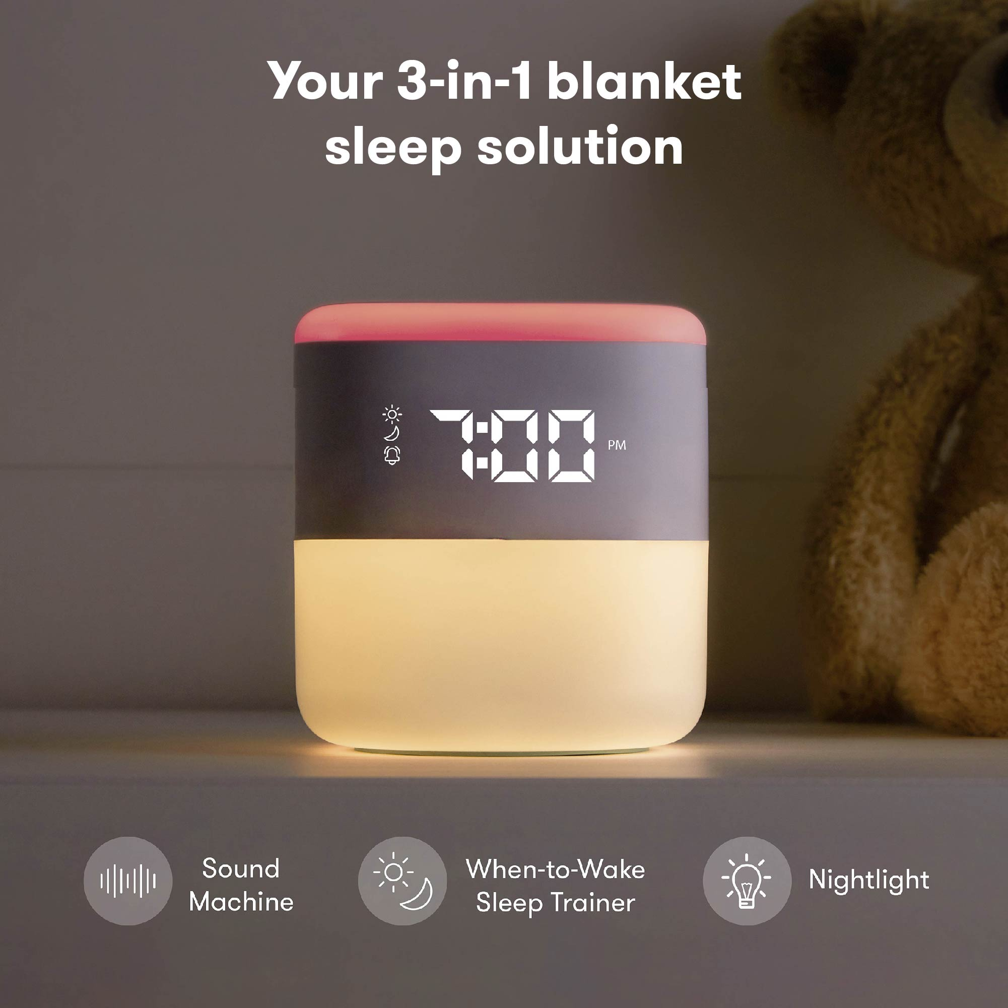 Frida Baby 3-in-1 Sound Machine & When-To-Wake Clock & Nightlight.