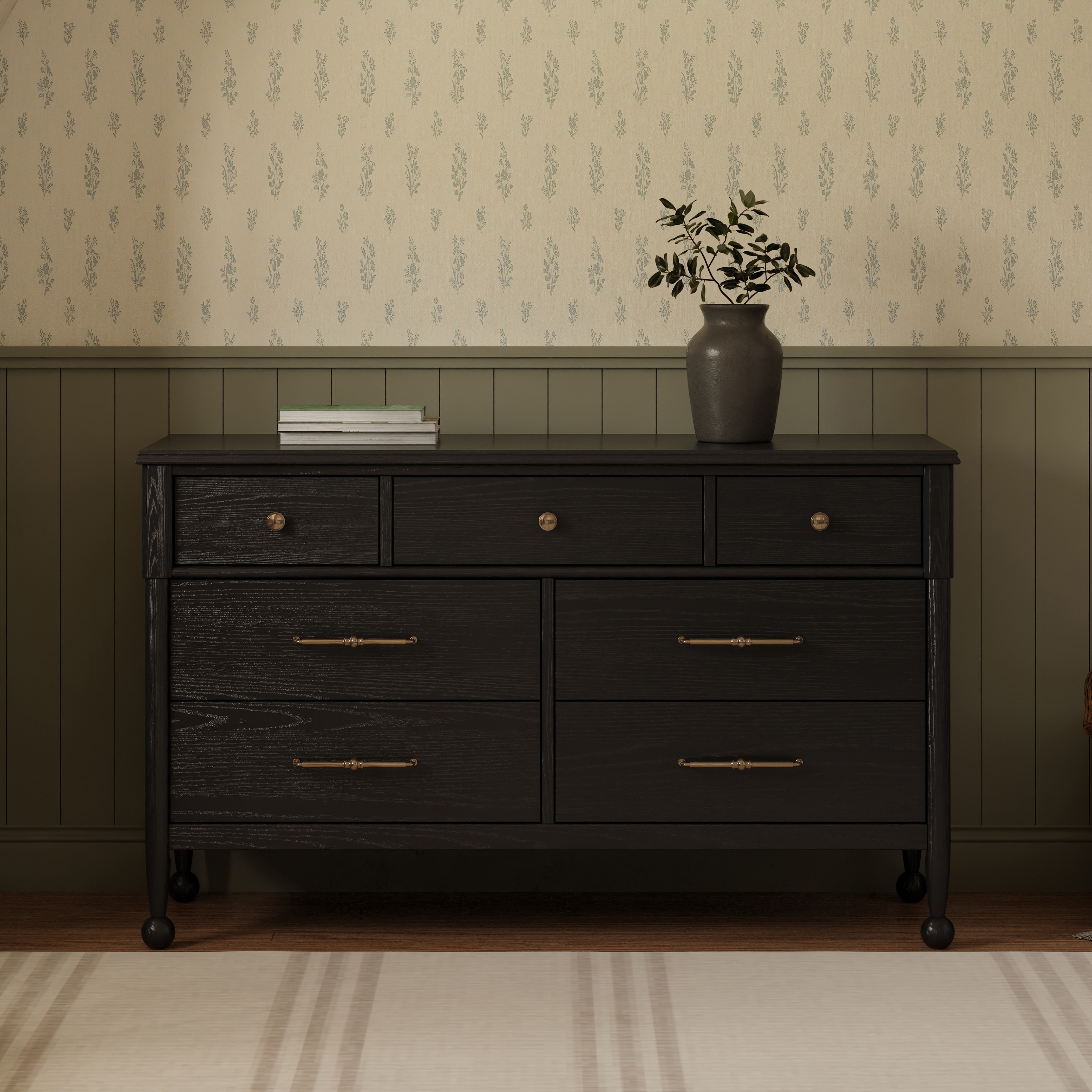 Namesake Alouette 7-Drawer Wide Assembled Dresser - Archival Black.