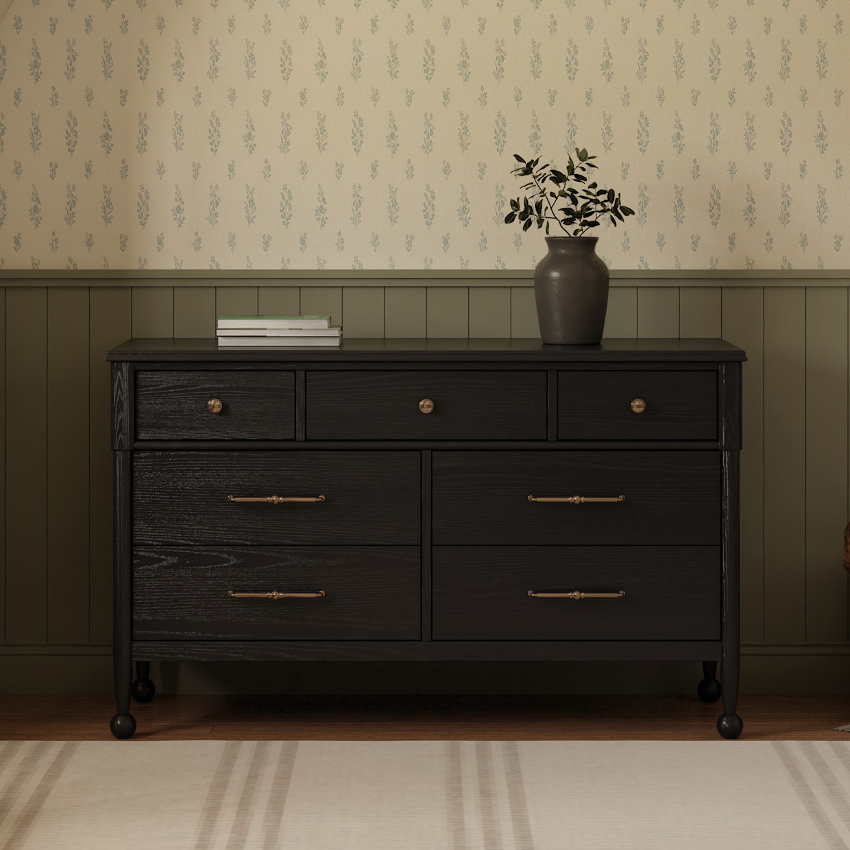 Namesake Alouette 7-Drawer Wide Assembled Dresser - Archival Black.