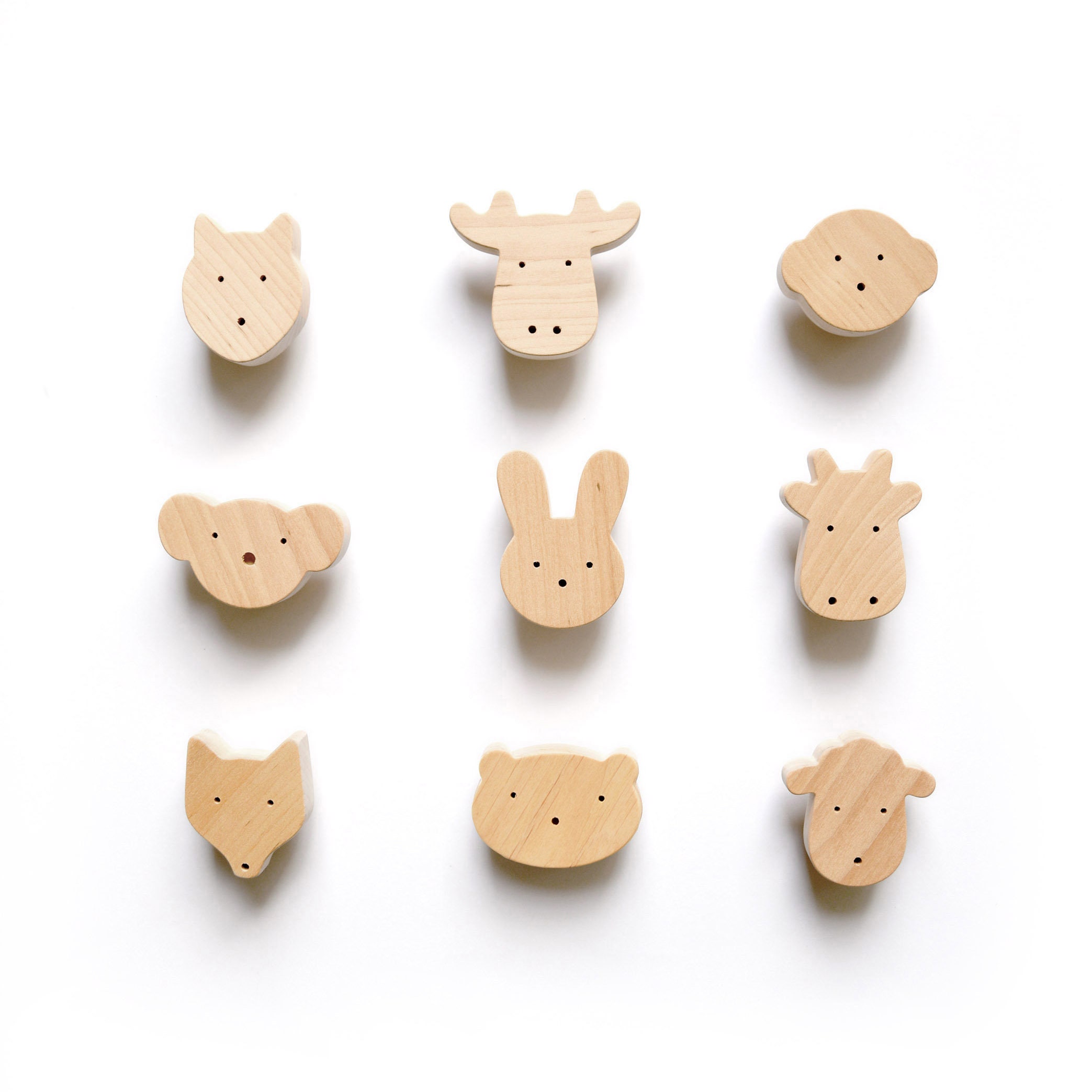 mielasiela Wooden Animal Knobs for Kids' Dresser.