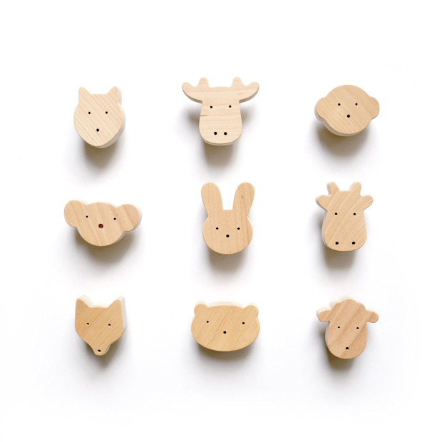 mielasiela Wooden Animal Knobs for Kids' Dresser.