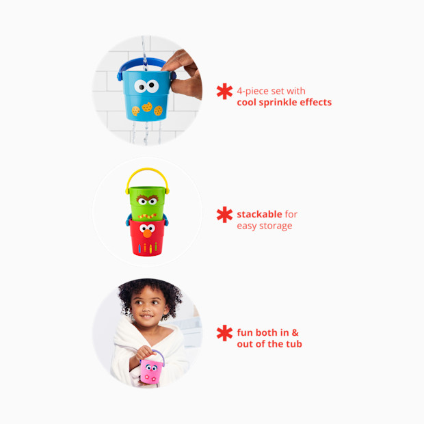 Skip Hop Sesame Street Stack & Pour Bath Buckets.