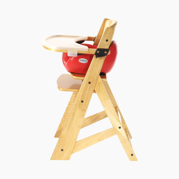 Keekaroo Height Right Highchair with Infant Insert and Tray - Natural/Cherry.