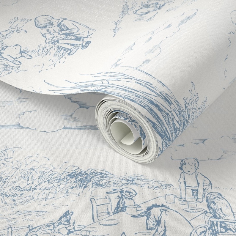 Spoonflower Pooh Bear Nursery Wallpaper - $27.00+.