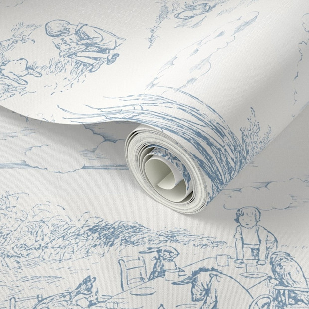 Spoonflower Pooh Bear Nursery Wallpaper - $27.00+.