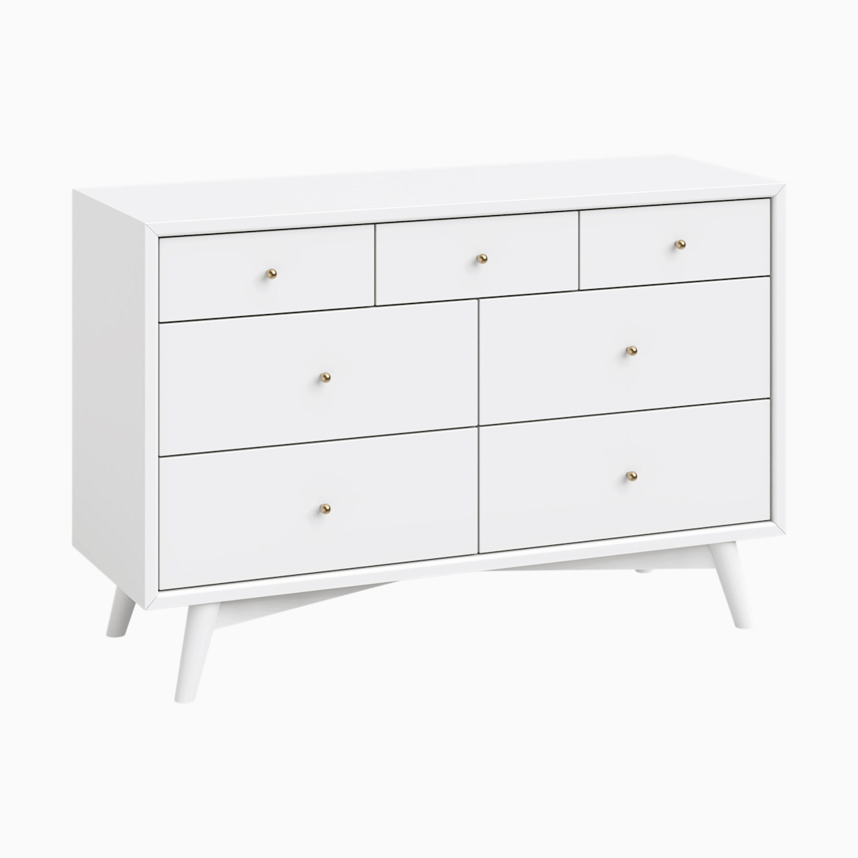 babyletto Palma 7-Drawer Assembled Double Dresser - White.