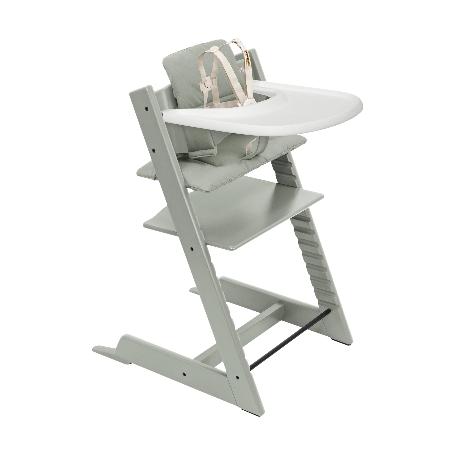 Stokke Tripp Trapp High Chair Complete² + Newborn Set - Glacier Green/Glacier Green/White Tray.