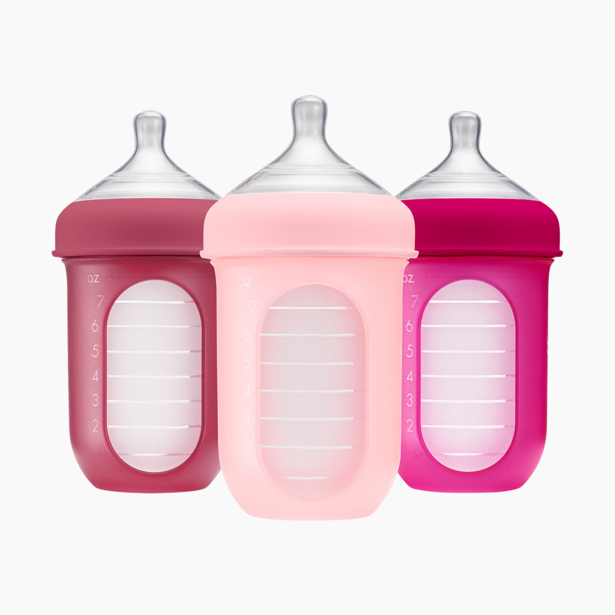 Boon NURSH Silicone Pouch Bottles - Pink, 8oz.