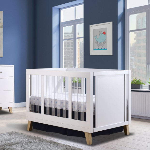 Sorelle Uptown Acrylic Crib - White And Natural Wood.