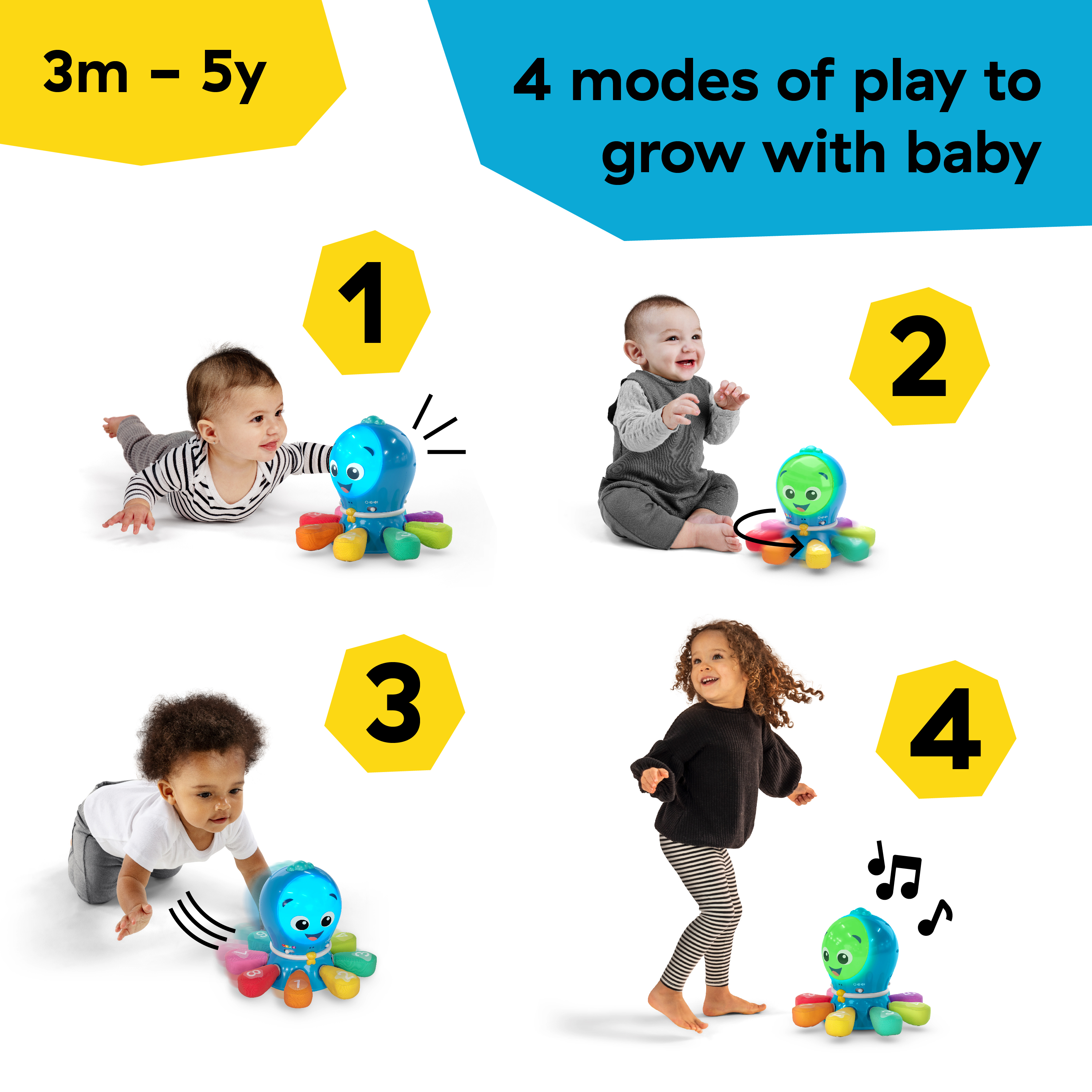Baby Einstein Go Opus Go 4-in-1 Crawl and Chase Baby Learning Toy.