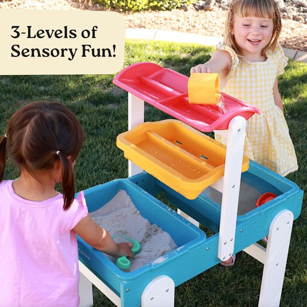 Little Acorn Deluxe 3-Tier Weather-Proof Water Table for Toddlers.
