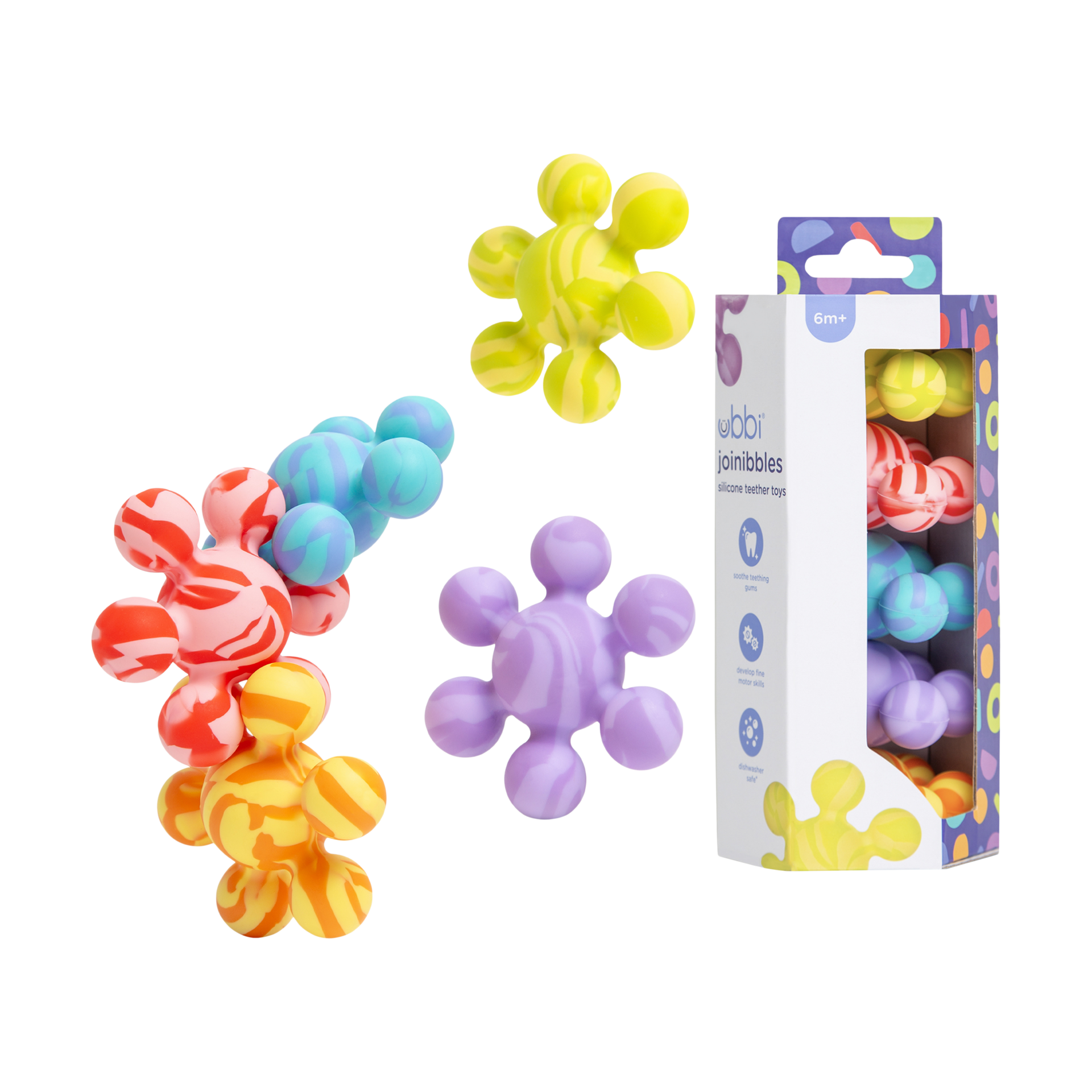 Ubbi Joinibbles Silicone Teether Toys (5 Pack).