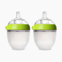 Comotomo Baby Bottle Double Pack, Green, 5oz