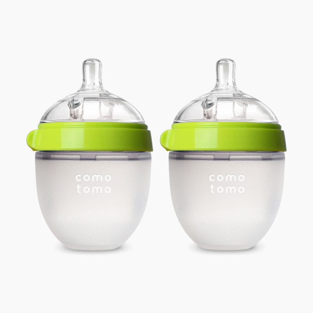 Comotomo Natural Feel Silicone Baby Bottles - Green, 5 Oz, 2.