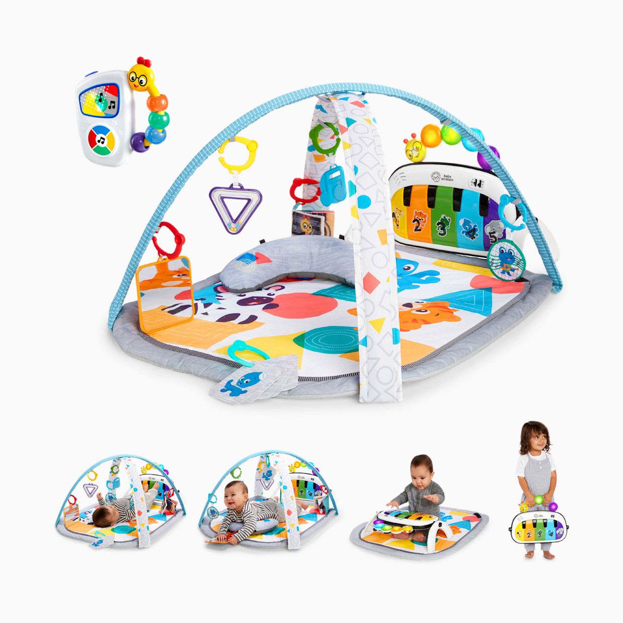 Baby Einstein Kickin Tunes Music & Language Discovery Gym & Take Along Musical Baby Toy, Ages 0+ Months.