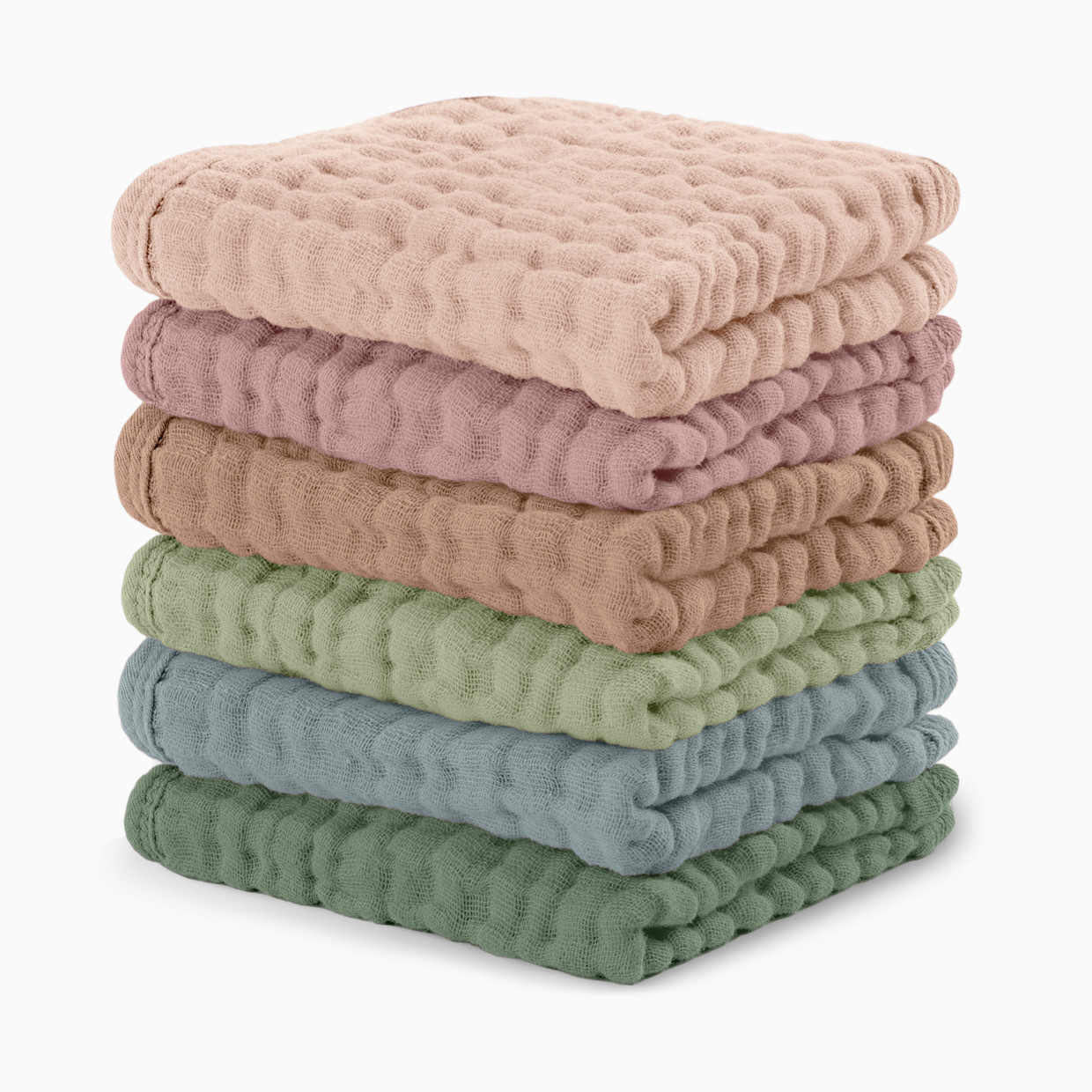 Comfy Cubs 6-Layer Muslin Baby Washcloths Set - Multicolor, 6.