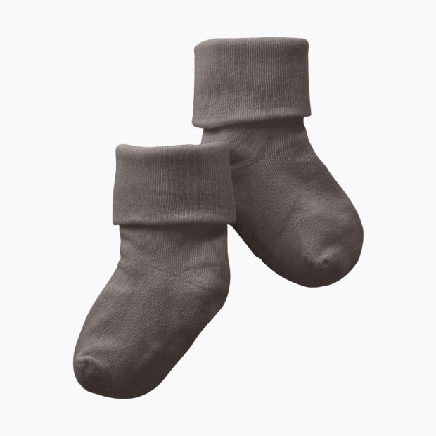 Babysoy Organic Cotton Solid Socks - Acorn, 0-6 Months.